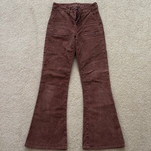 American Eagle Outfitters Brown Flare Pants